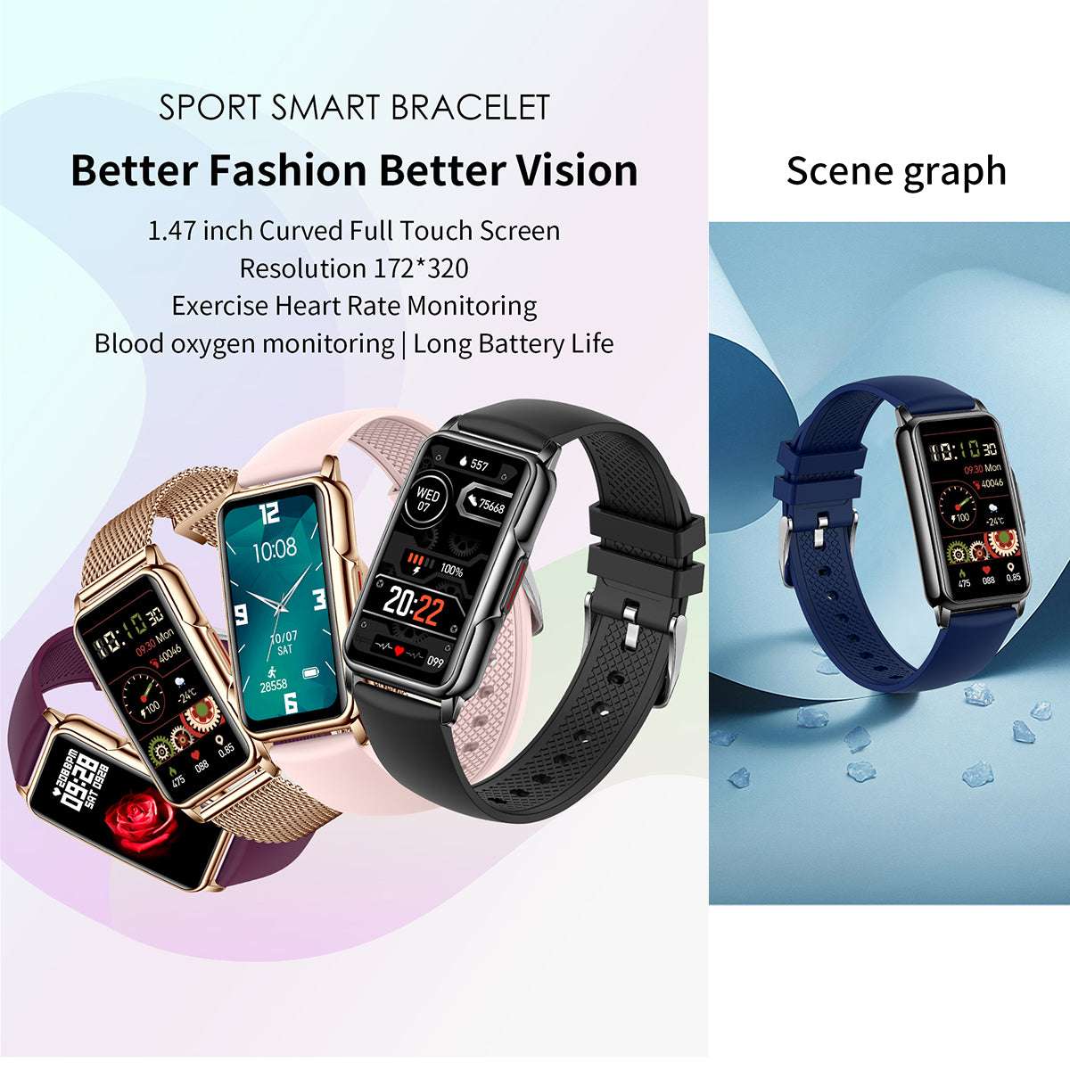 ETERNITY Fitness Smart Band – 1.47” TFT Screen, SpO₂ Monitor & Women’s Health Tracking