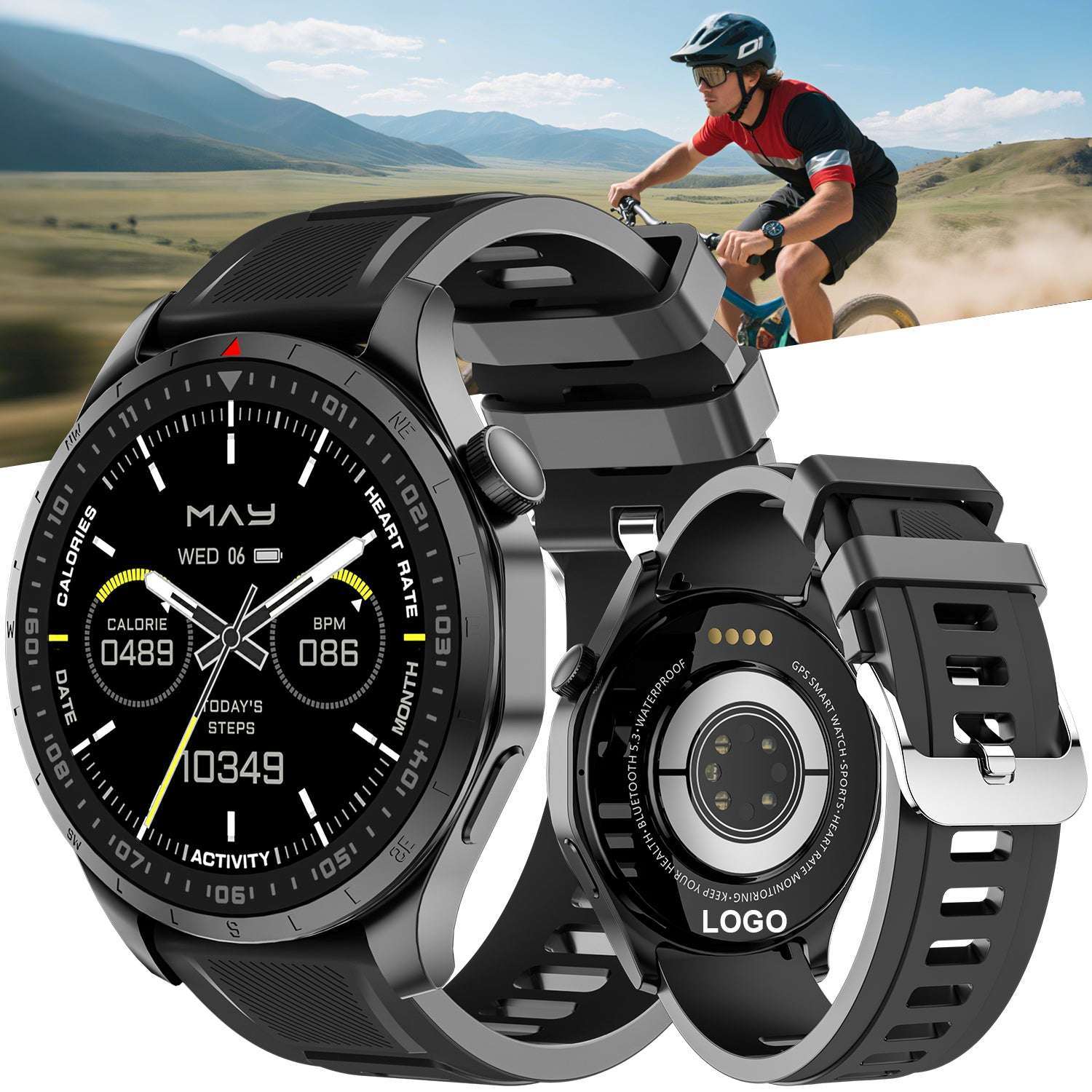 ETERNITY GPS Fitness Tracker Rugged Outdoor Smart Watch with Compass, AMOLED Screen & Offline Navigation - Fitness Tracker Ch