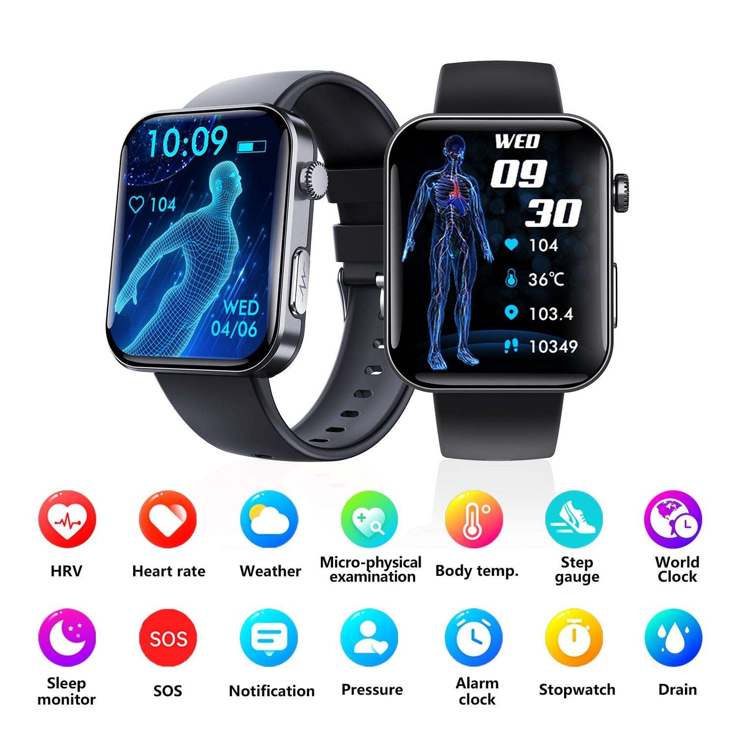 ETERNITY ECG Smart Watch – ECG Measurement, Touchscreen, Sport Health Monitoring & Compass, iOS Compatible