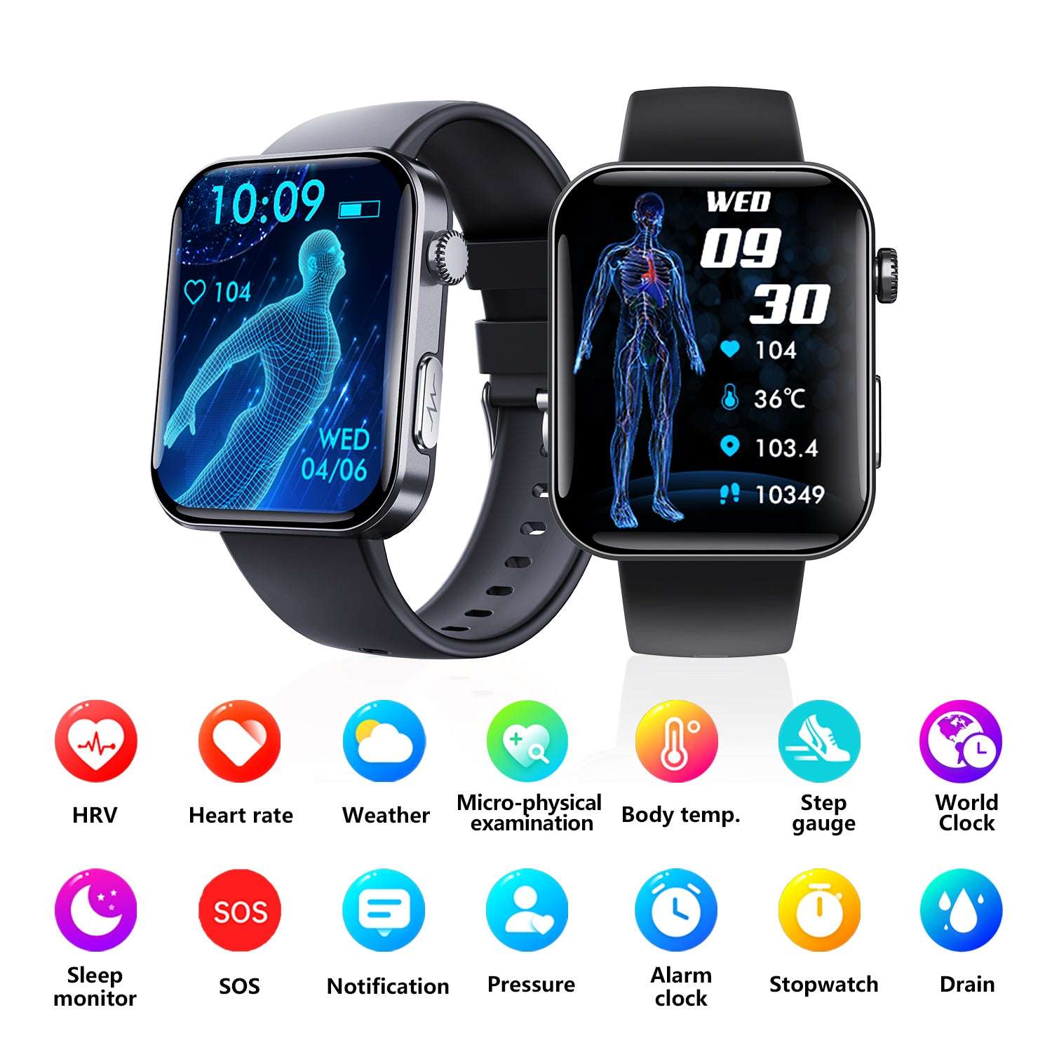 ETERNITY ECG Smart Watch – ECG Measurement, Touchscreen, Sport Health Monitoring & Compass, iOS Compatible - Fitness Tracker