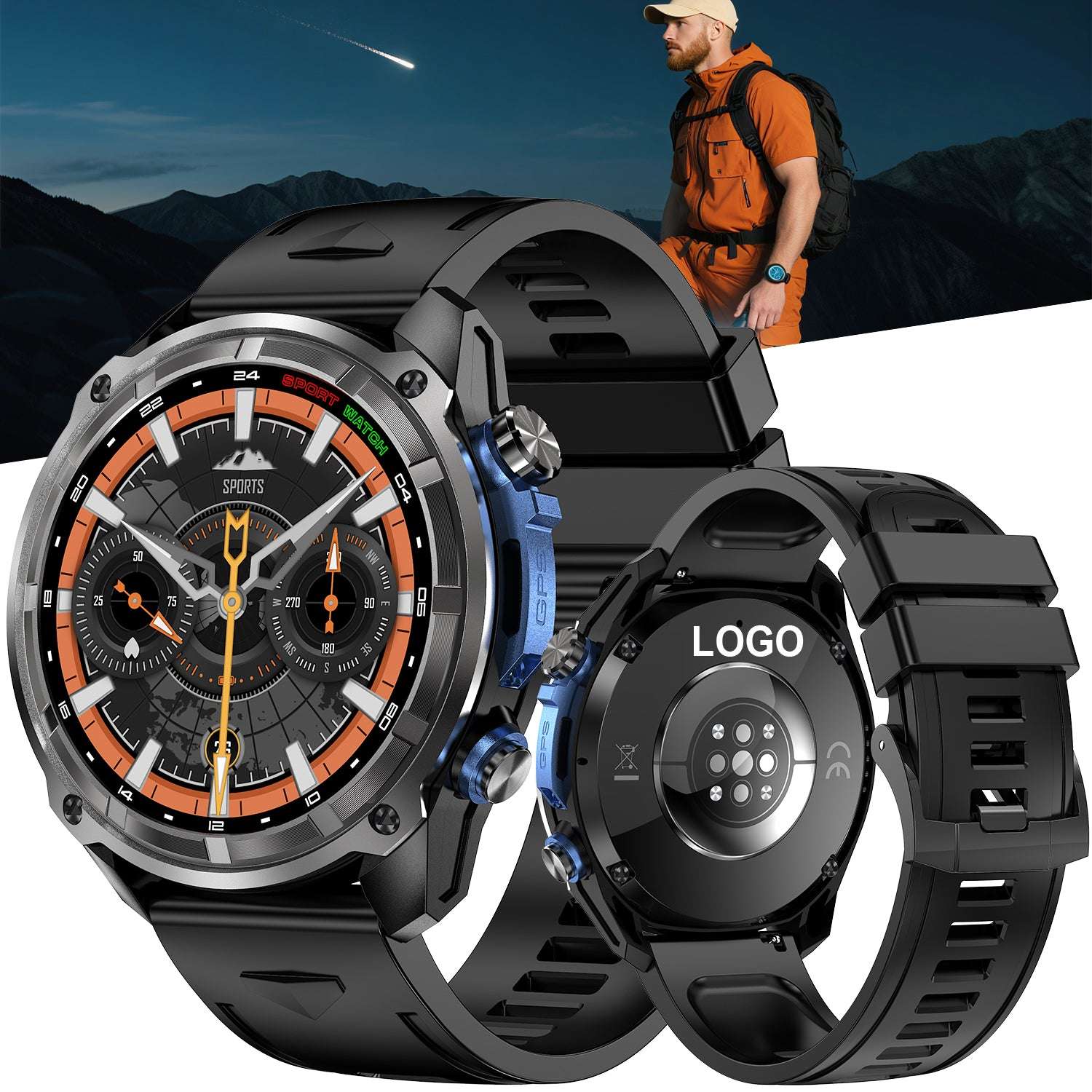 ETERNITY GPS Outdoor Sport Smart Watch – 860mAh Battery, 30-Day Standby, AMOLED Touchscreen, iOS & Android Compatible - Fitne