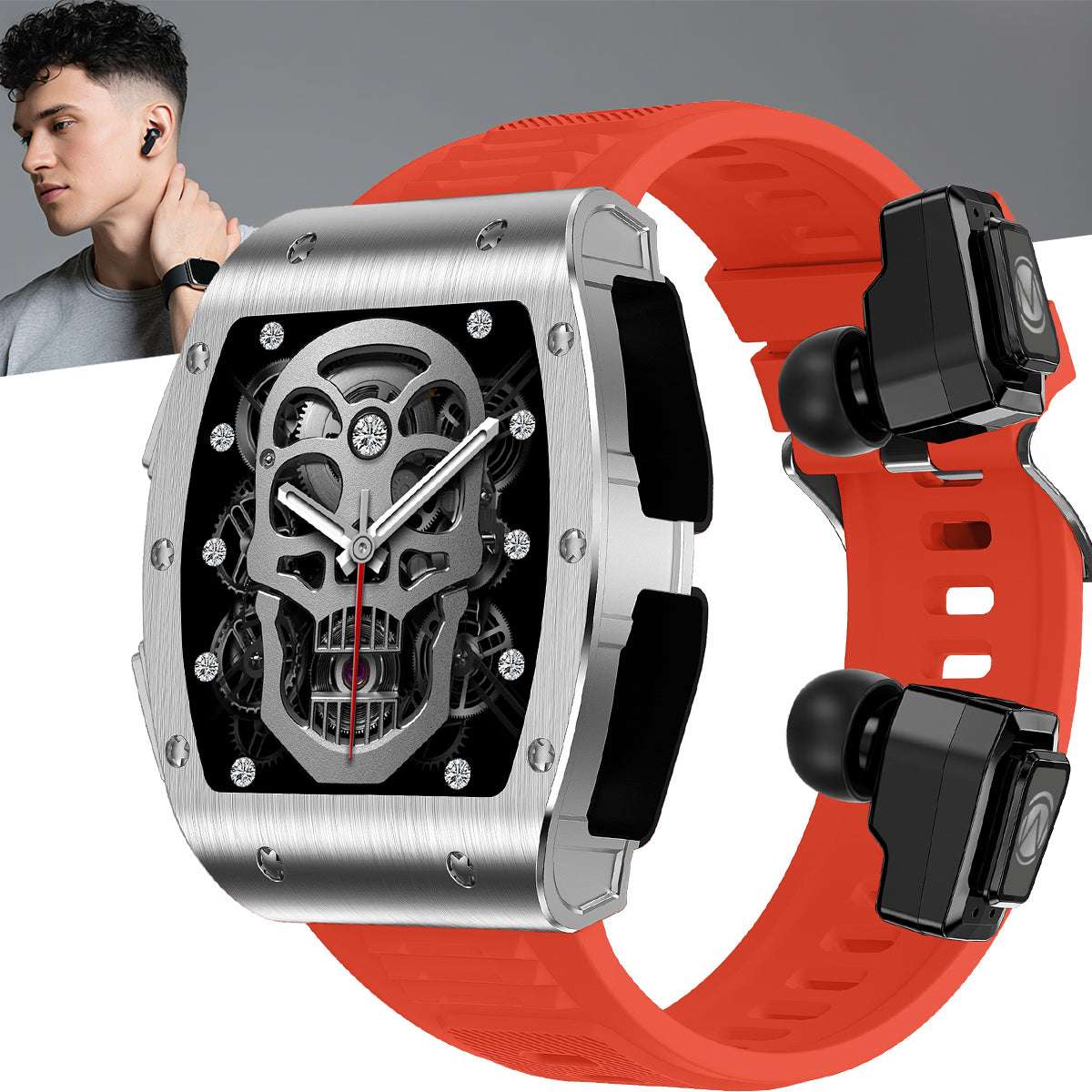 ETERNITY 2-in-1 TWS Earbuds Smart Watch – 1.91” Display, Blood Oxygen & IP67 Waterproof Sports Watch for Men
