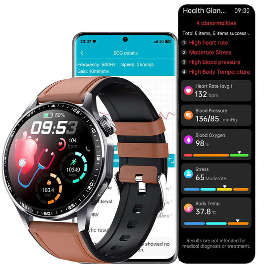 ETERNITY ECG Health Smart Watch – Heart Rate, Blood Oxygen, Body Composition Analysis, Android & iOS Compatible - Fitness Tra