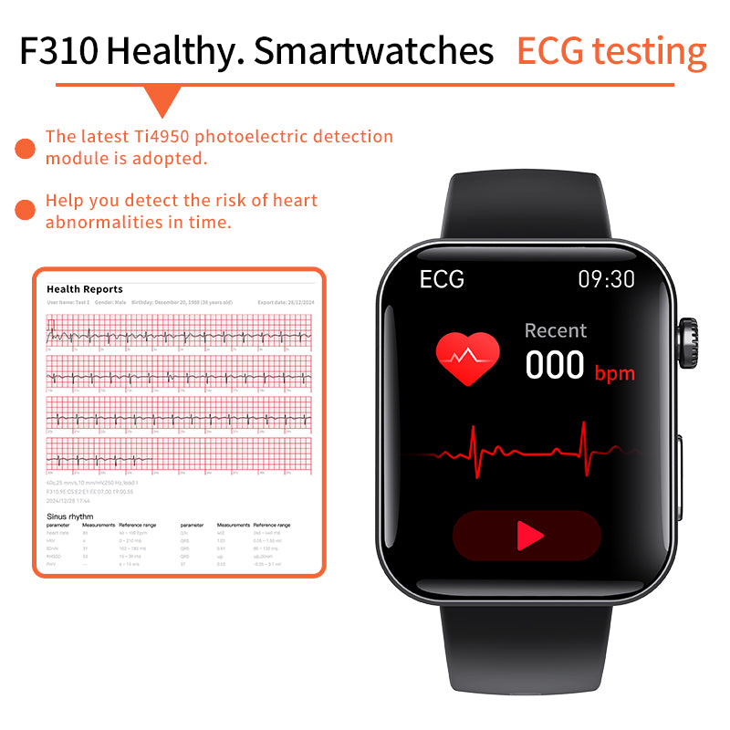 ETERNITY ECG Smart Watch – ECG Measurement, Touchscreen, Sport Health Monitoring & Compass, iOS Compatible - Fitness Tracker