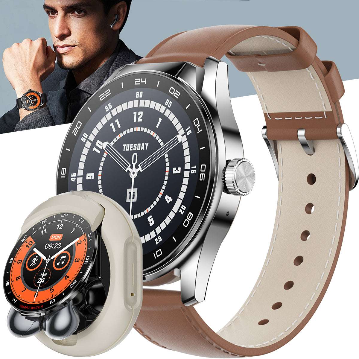 ETERNITY Smart Watch with Earbuds – TFT Screen, 20 Sports Modes & Custom Dial, Bluetooth Call & Weather Alerts