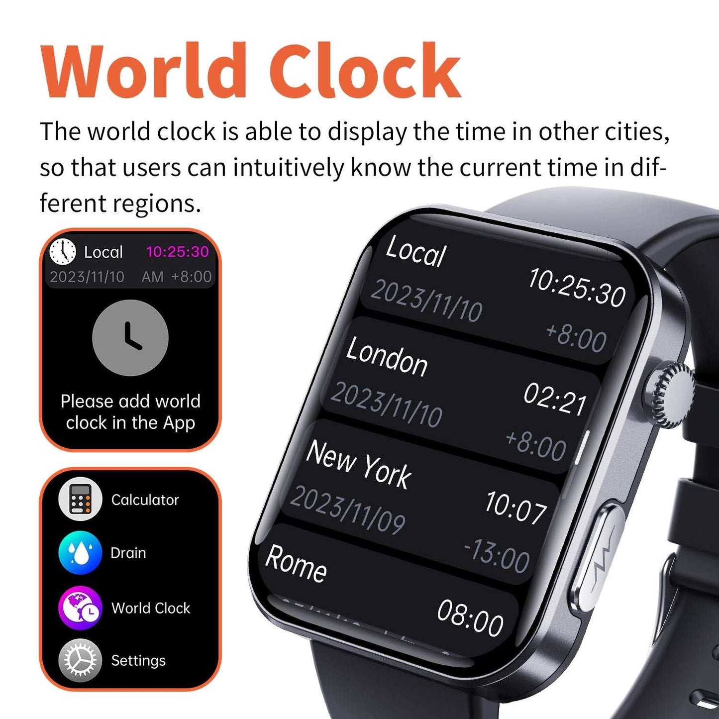 ETERNITY ECG Smart Watch – ECG Measurement, Touchscreen, Sport Health Monitoring & Compass, iOS Compatible