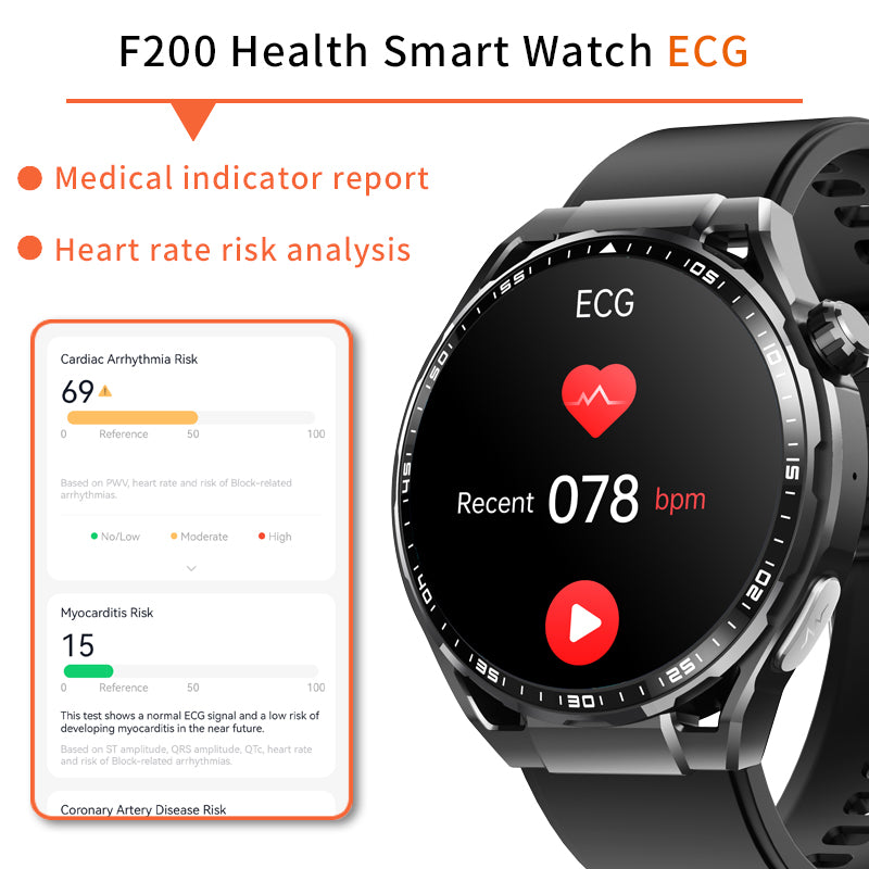 ETERNITY ECG Health Smart Watch – Heart Rate, Blood Oxygen Monitoring, Message & Weather Push, BT Call, Android Compatible