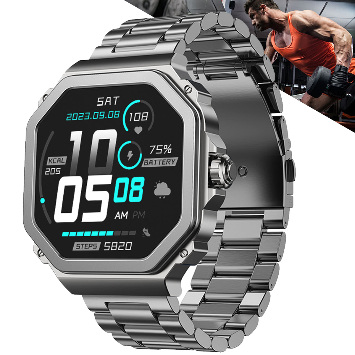 ETERNITY Talking Smart Watch Fitness Tracker – AMOLED Screen, Heart Rate, Oximetry & Blood Pressure Monitoring