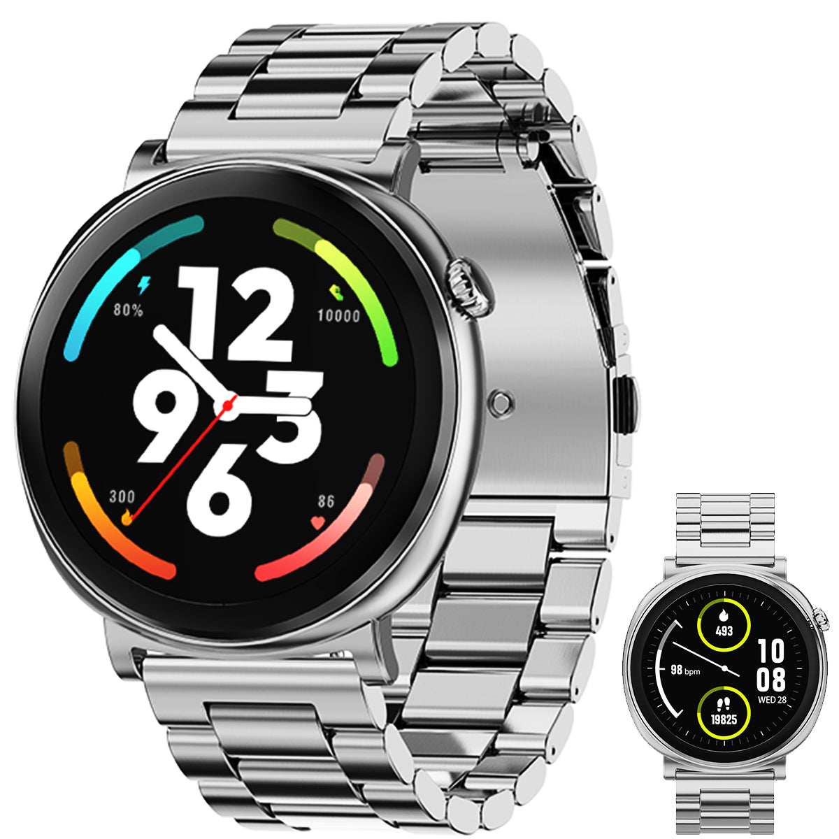 ETERNITY Fitness Smart Watch – 1.43” AMOLED, IP68 Waterproof, Heart Rate Monitor, Wireless Charging & Metal Business Design