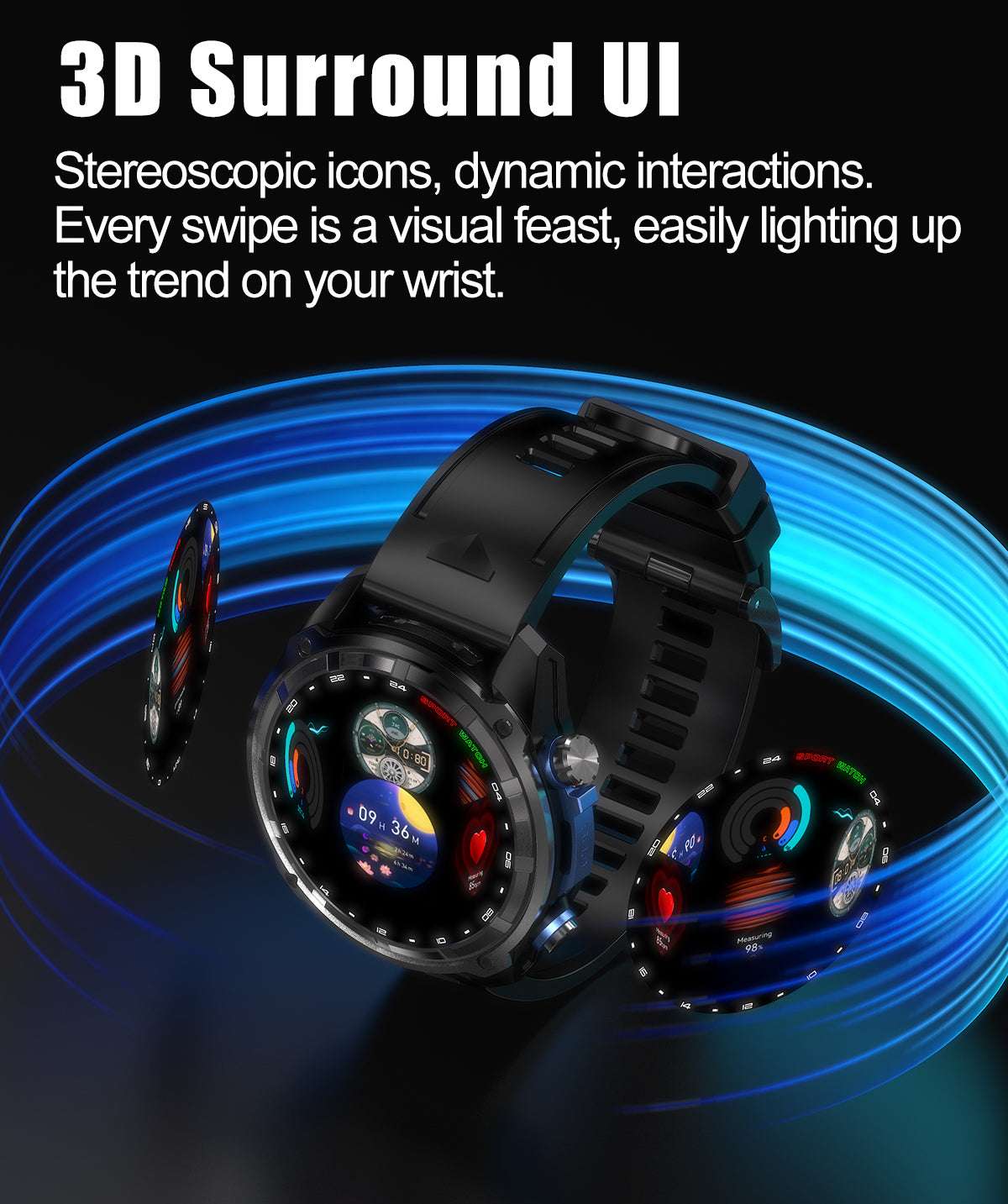 ETERNITY GPS Outdoor Sport Smart Watch – 860mAh Battery, 30-Day Standby, AMOLED Touchscreen, iOS & Android Compatible - Fitne