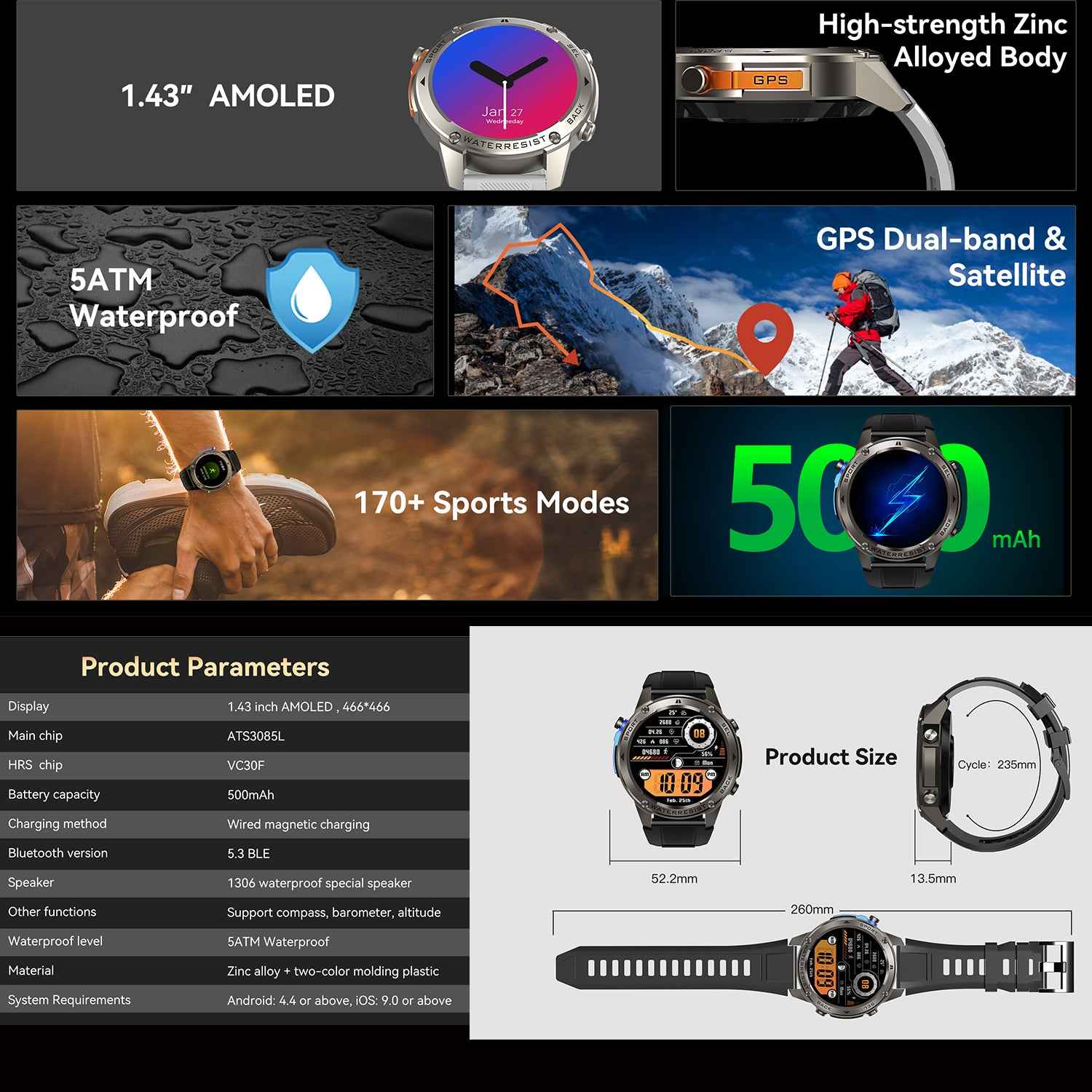 ETERNITY GPS Smart Watch – Premium AMOLED Display, Lightweight Body & Multi-Sport Modes - Fitness Tracker China Uncategorized