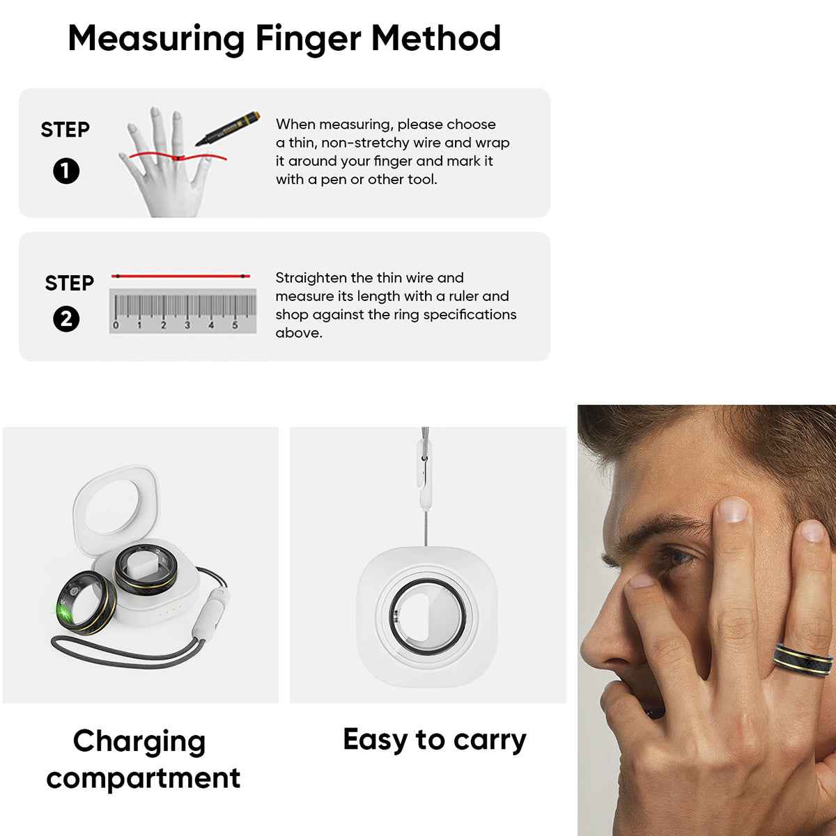 ETERNITY Crosshatch Smart Ring – Woven Texture Design, PPG Monitor, Health & Sleep Tracking, Fitness & Workout Tracking - Fit