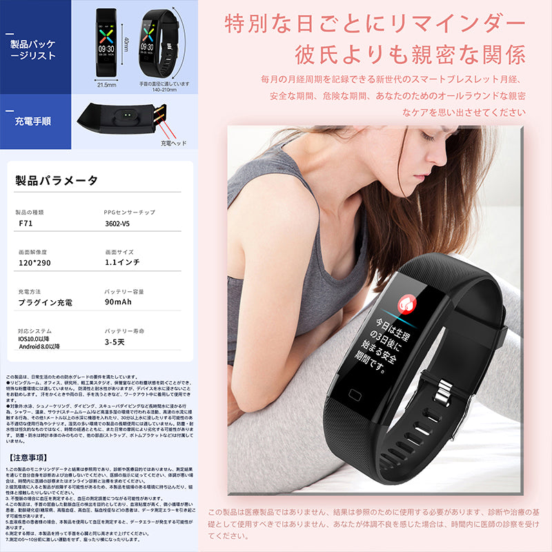 ETERNITY Smart Bracelet 熱中対策ウォッチ – Heatstroke Monitoring, Body Temperature & Heart Rate Measurement Smart Device