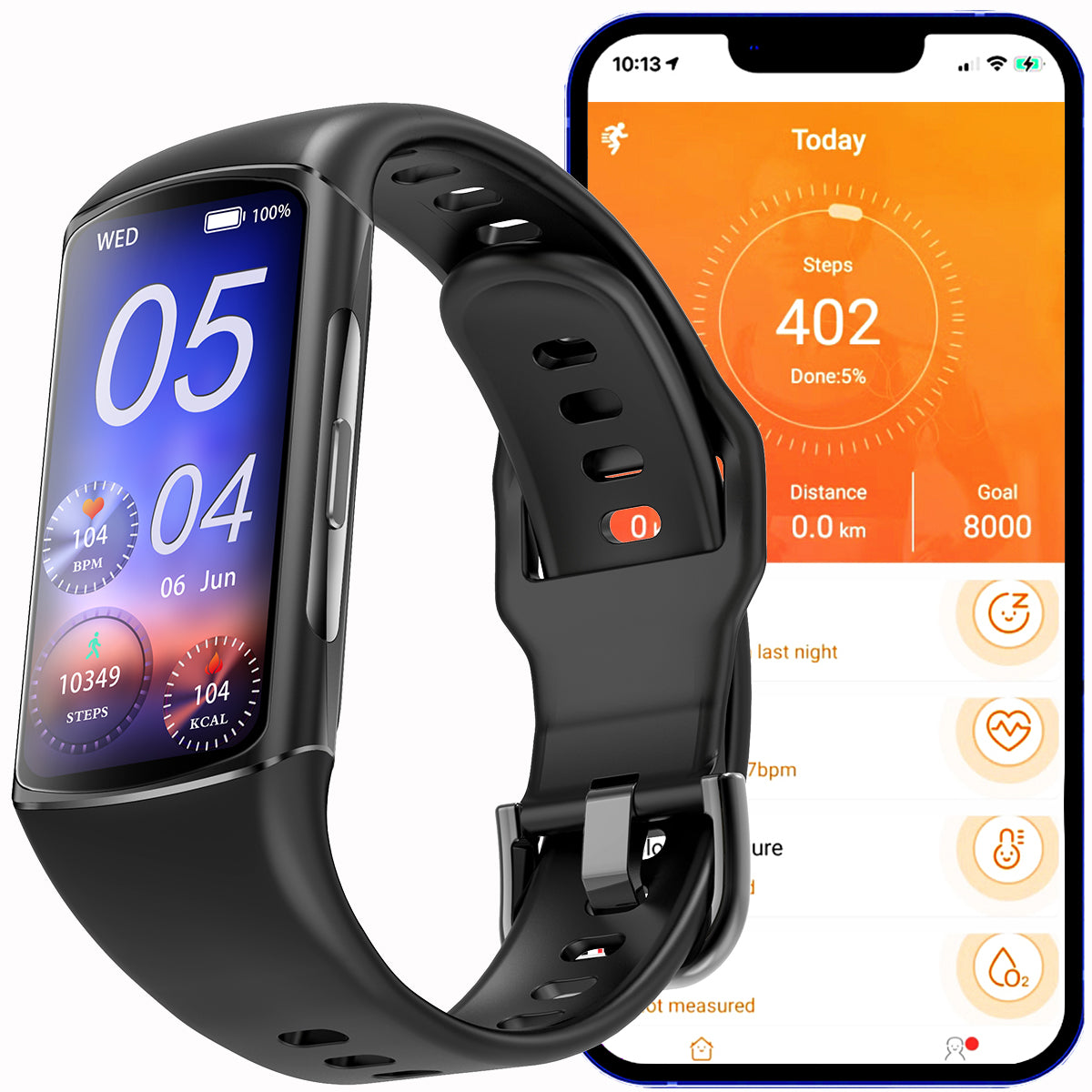 ETERNITY Sports AMOLED Fitbit Smart Band – 1.58” Display, BT Call, Heart Rate Monitor & IP67 Waterproof