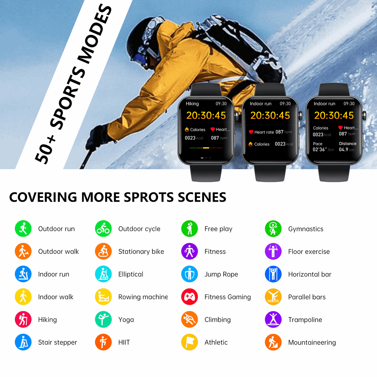 ETERNITY GPS Smart Watch – 2.1” Display, ECG Tracker, SOS Alarm, Voice Call & Waterproof Sport Watch