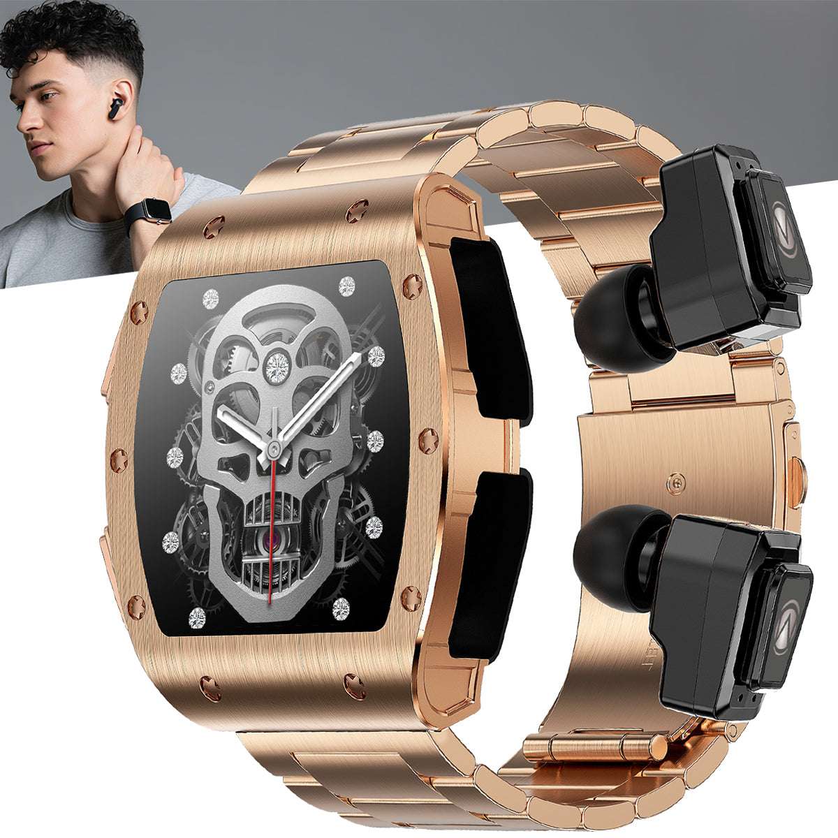 ETERNITY 2-in-1 TWS Earbuds Smart Watch – 1.91” Display, Blood Oxygen & IP67 Waterproof Sports Watch for Men