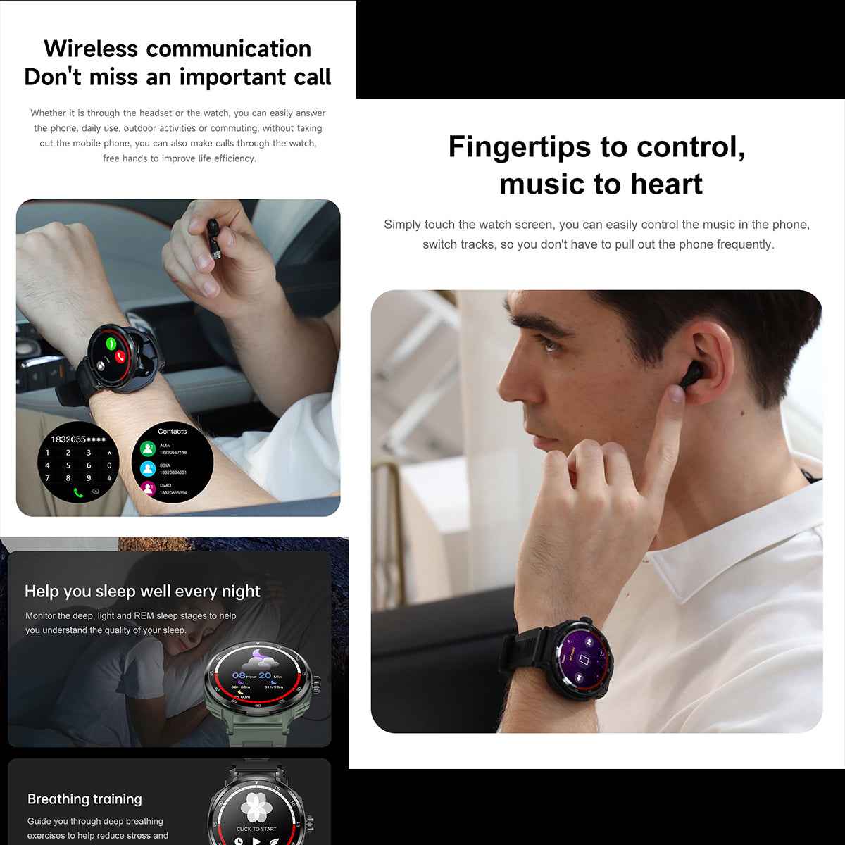 ETERNITY 2-in-1 Smart Watch & Wireless Earbuds – Waterproof Fitness Tracker with NFC & Music Player - Fitness Tracker China U
