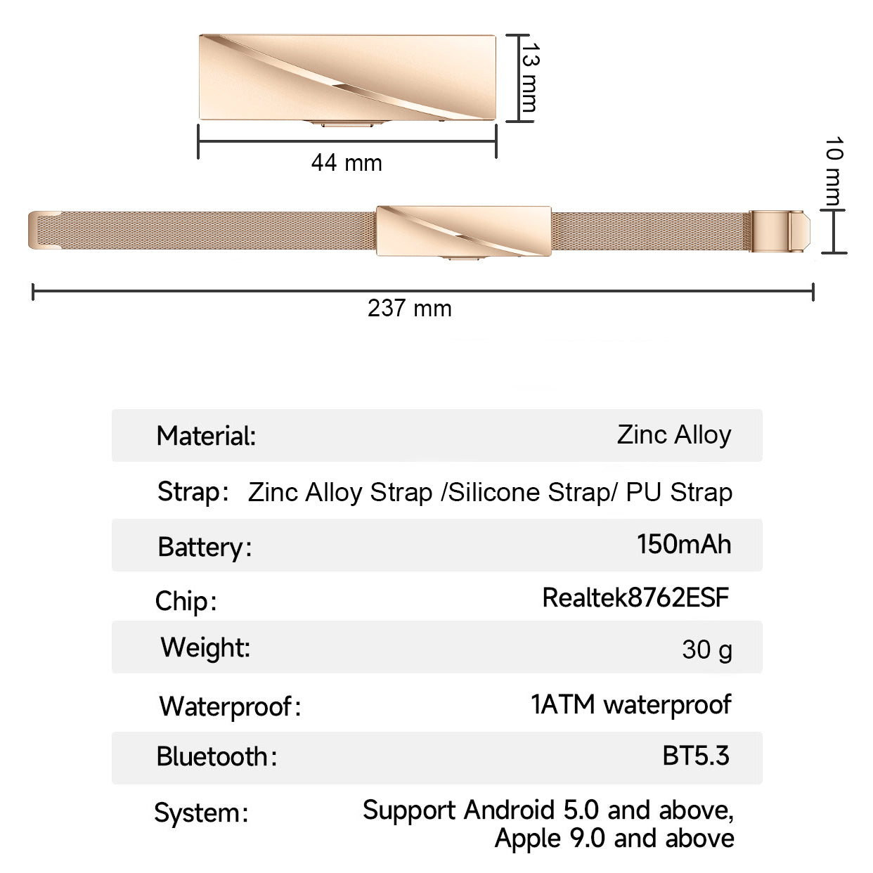 ETERNITY No Screen Women's Fitness Tracker Bracelet – Heart Rate Health Tracker Sports Modes - Fitness Tracker China Uncatego