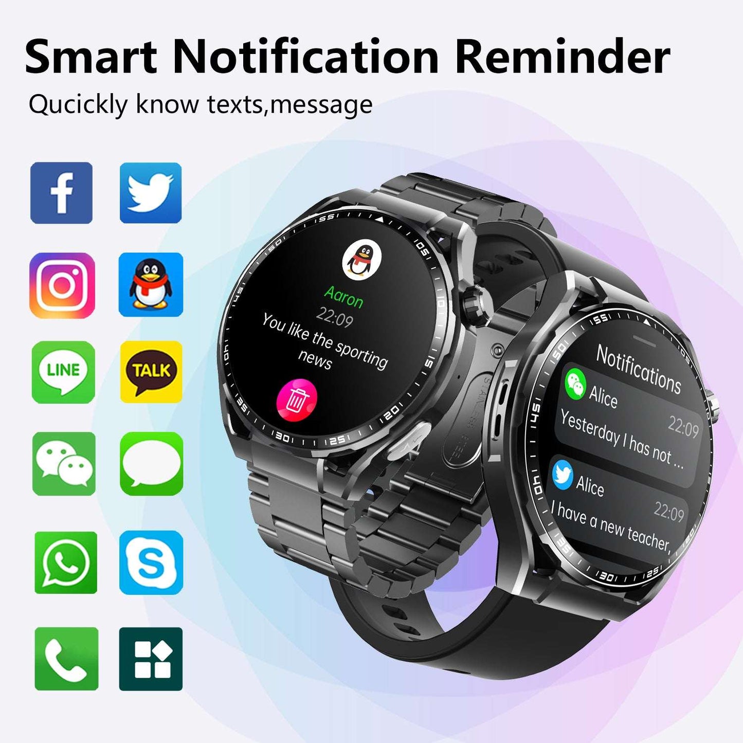 ETERNITY ECG Health Smart Watch – Heart Rate, Blood Oxygen Monitoring, Message & Weather Push, BT Call, Android Compatible