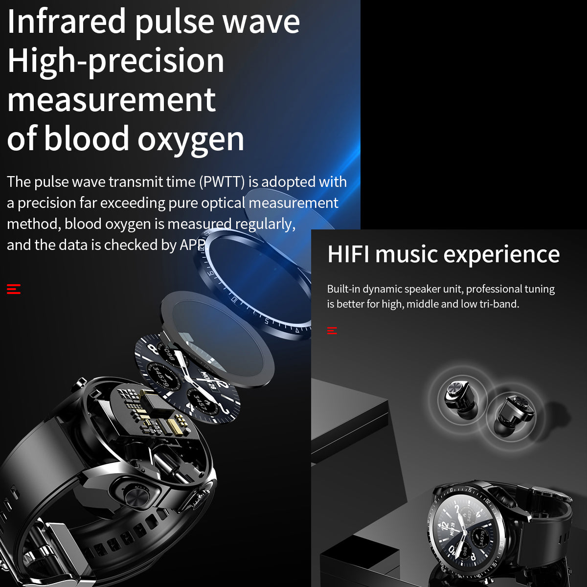 ETERNITY 2-in-1 Smartwatch with TWS Earphones – Heart Rate & Sleep Monitor, Waterproof Sport Watch for Men - Fitness Tracker