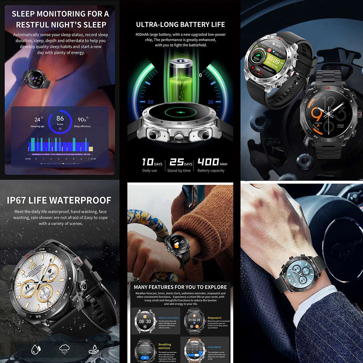 ETERNITY Round 2-in-1 TWS Smart Watch T95 – 1.52” IPS Outdoor Call & Music Sport Watch with Earbuds