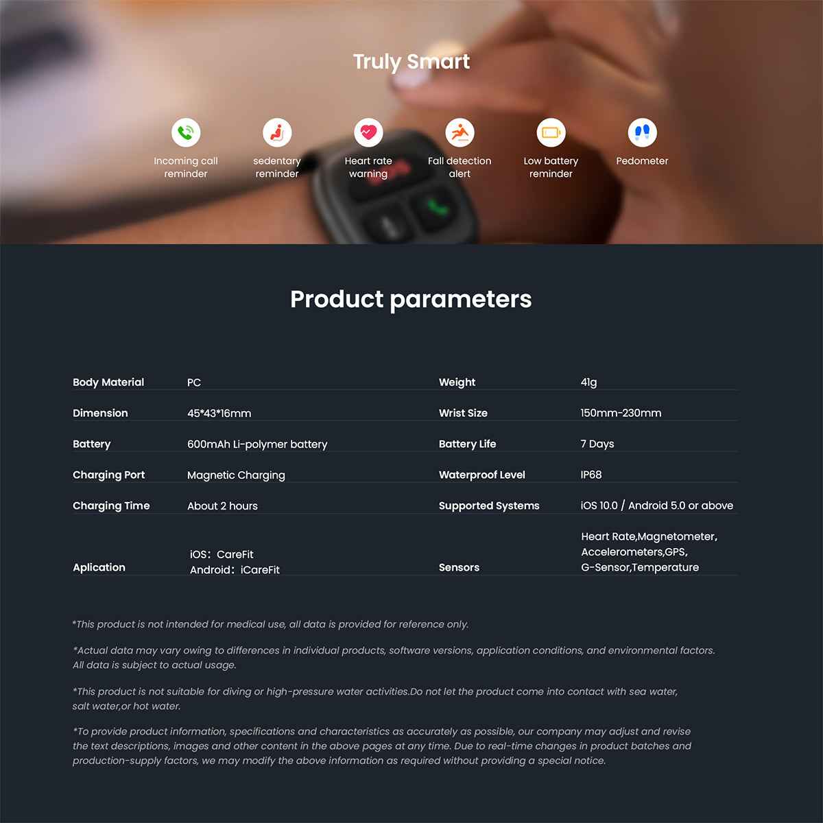 ETERNITY Elderly Safety GPS Smart Watch – GPS Tracker, SOS Emergency, Heart Monitor - Fitness Tracker China Uncategorized (Im