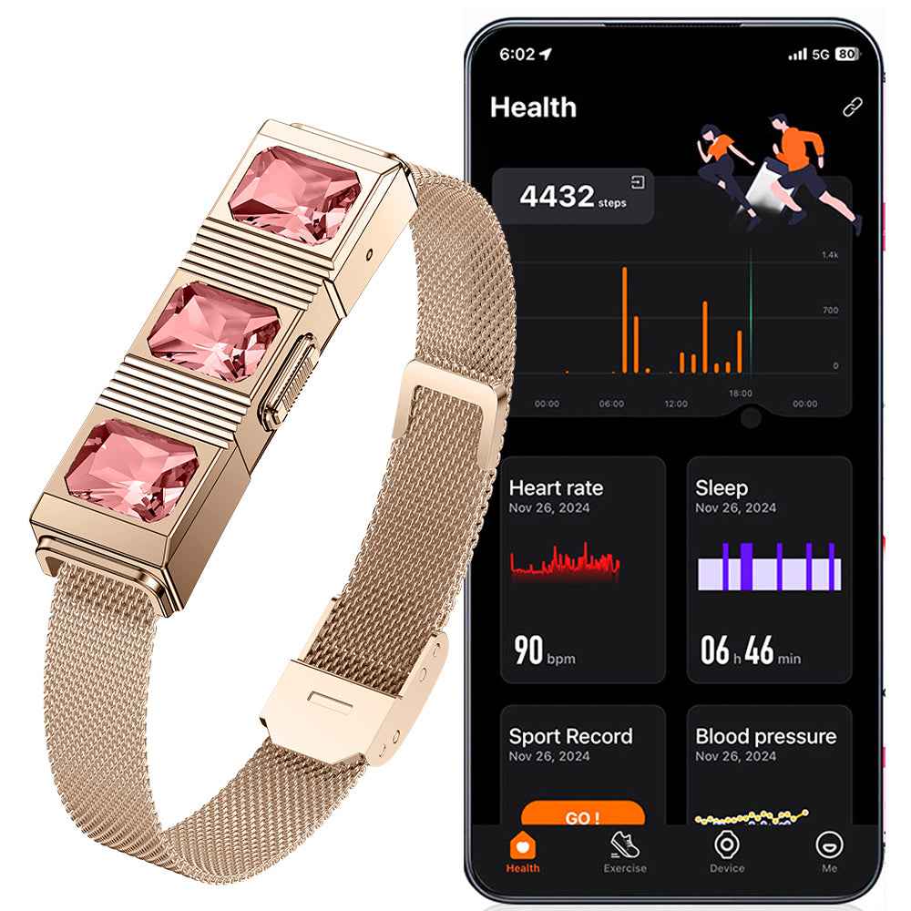 ETERNITY Smart Jewerly Fitness Tracker Bracelet – No Screen, 170 Workouts, Long Battery, Health Monitor - Fitness Tracker Chi