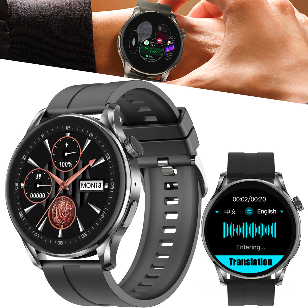 ETERNITY Real-Time Translation Smart Watch – Bluetooth Call, IP68 Waterproof & 230mAh Magnetic Charging