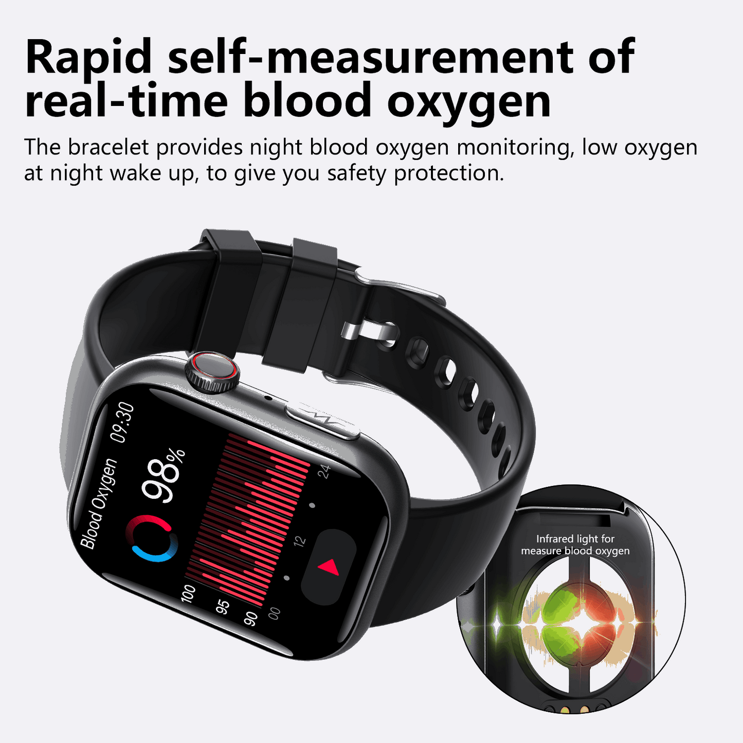 ETERNITY ECG Smart Watch – Heart Rate Monitor, Fall Alarm, Call & Music Features, IP67 Waterproof, iOS Compatible
