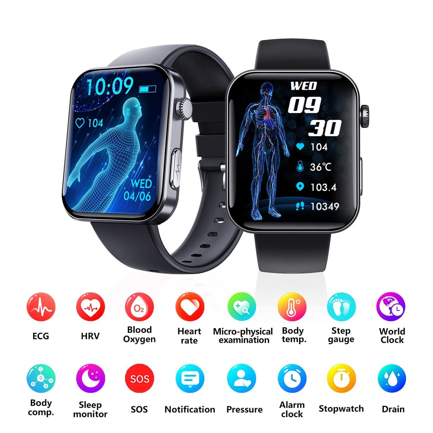 ETERNITY ECG Smart Watch – ECG Measurement, Touchscreen, Sport Health Monitoring & Compass, iOS Compatible
