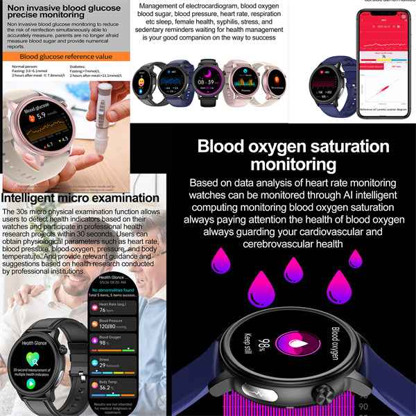 ETERNITY ECG Fitness Tracker Health Smart Watch Medical Grade, IP68, Blood Oxygen, HRV & Stress - Fitness Tracker China Uncat