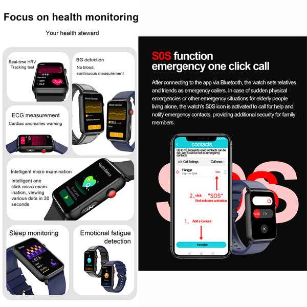 ETERNITY Fitbit Style ECG Fitness Tracker Health Smart Watch with Bluetooth Call, AI Body Fat & Health Analysis - Fitness Tra