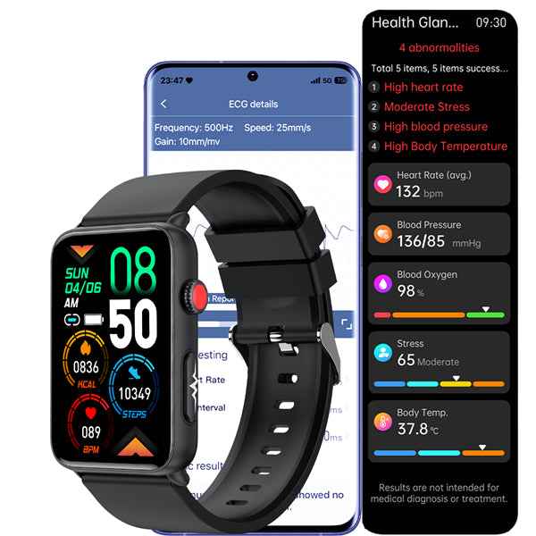 ETERNITY Fitbit Style ECG Fitness Tracker Health Smart Watch with Bluetooth Call, AI Body Fat & Health Analysis - Fitness Tra