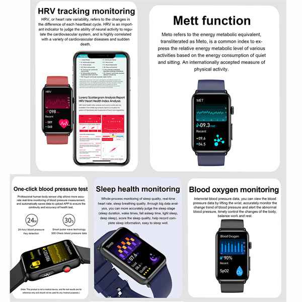 ETERNITY Fitbit Style ECG Fitness Tracker Health Smart Watch with Bluetooth Call, AI Body Fat & Health Analysis - Fitness Tra