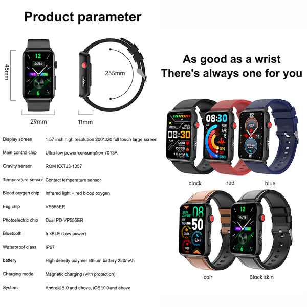 ETERNITY Fitbit Style ECG Fitness Tracker Health Smart Watch with Bluetooth Call, AI Body Fat & Health Analysis - Fitness Tra
