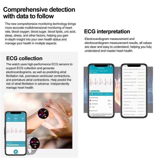 ETERNITY ECG Fitness Tracker Health Smart Watch for Women with Magnetic Charge & Multi-Language Support - Fitness Tracker Chi
