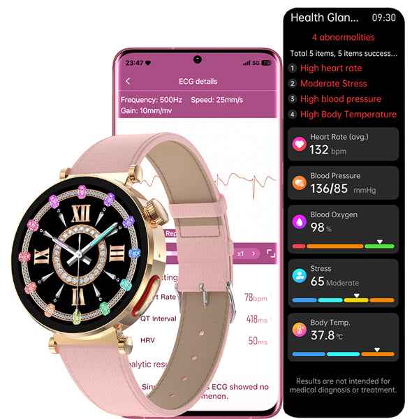 ETERNITY ECG Fitness Tracker Health Smart Watch for Women with Magnetic Charge & Multi-Language Support - Fitness Tracker Chi