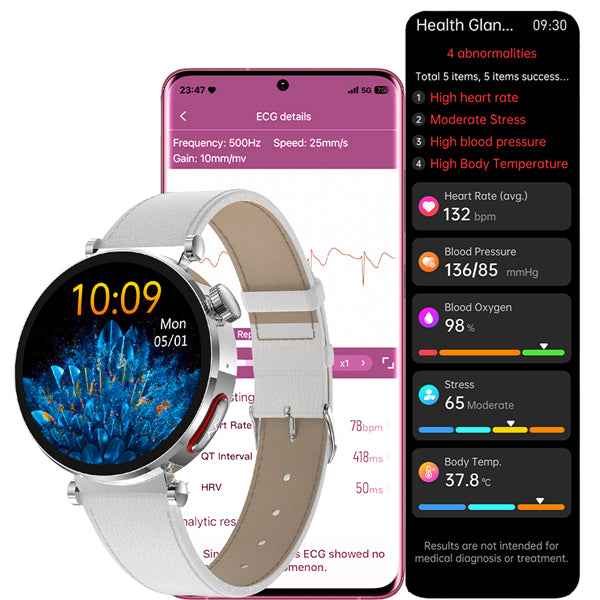 ETERNITY ECG Fitness Tracker Health Smart Watch for Women with Magnetic Charge & Multi-Language Support - Fitness Tracker Chi