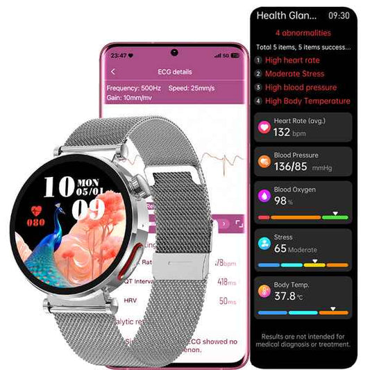 ETERNITY ECG Fitness Tracker Health Smart Watch for Women with Magnetic Charge & Multi-Language Support - Fitness Tracker Chi