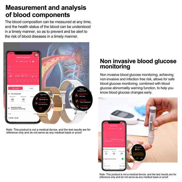 ETERNITY ECG Fitness Tracker Health Smart Watch for Women with Magnetic Charge & Multi-Language Support - Fitness Tracker Chi