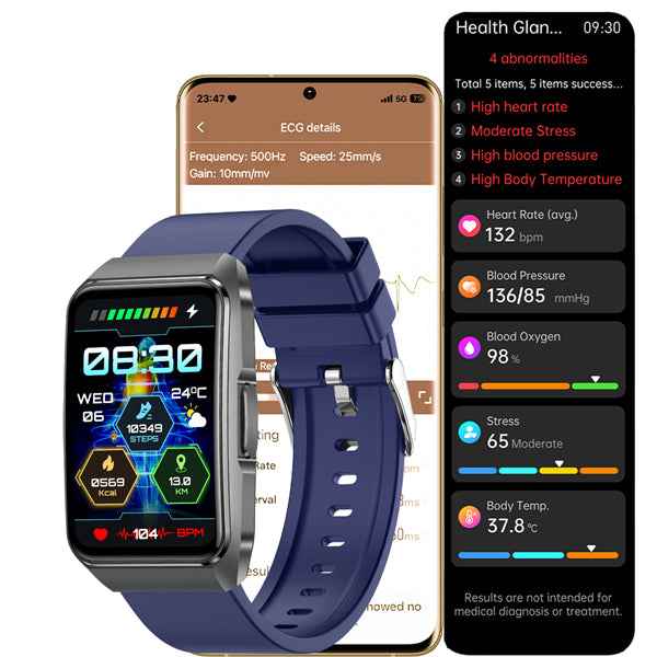 ETERNITY Fitbit Style ECG Fitness Tracker Health Smart Watch with SOS Call, BP & Emotion 24/7 Monitoring - Fitness Tracker Ch