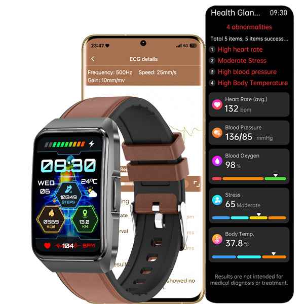 ETERNITY Fitbit Style ECG Fitness Tracker Health Smart Watch with SOS Call, BP & Emotion 24/7 Monitoring - Fitness Tracker Ch