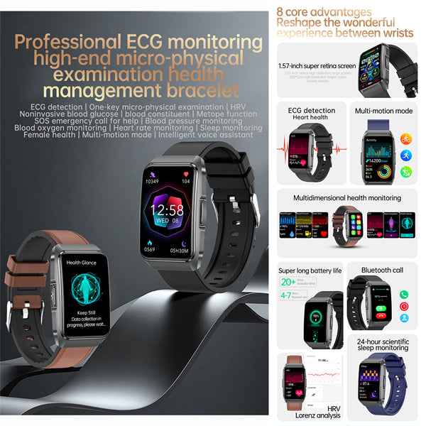 ETERNITY Fitbit Style ECG Fitness Tracker Health Smart Watch with SOS Call, BP & Emotion 24/7 Monitoring - Fitness Tracker Ch