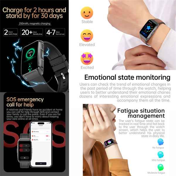 ETERNITY Fitbit Style ECG Fitness Tracker Health Smart Watch with SOS Call, BP & Emotion 24/7 Monitoring - Fitness Tracker Ch