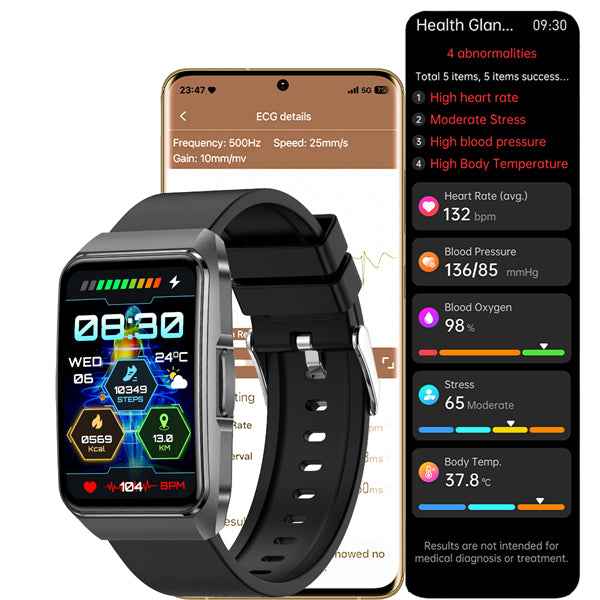 ETERNITY Fitbit Style ECG Fitness Tracker Health Smart Watch with SOS Call, BP & Emotion 24/7 Monitoring - Fitness Tracker Ch