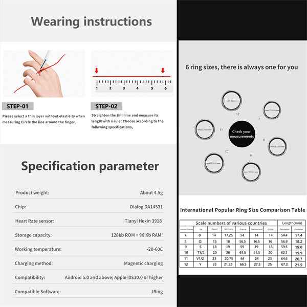 ETERNITY 5ATM Waterproof Smart Ring Fitness Tracker – Sports Modes & Health Monitor - Fitness Tracker China Uncategorized (Im