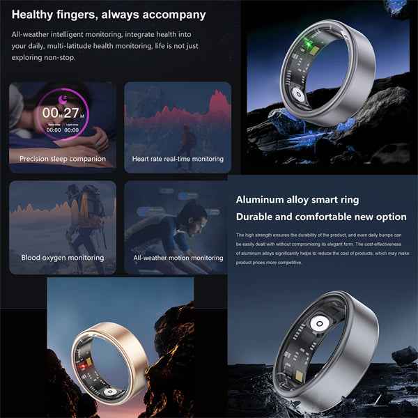 ETERNITY Fitness Tracker Smart Ring – 5ATM Waterproof with AI Analysis Vital Health Metrics, Sports Modes - Fitness Tracker C