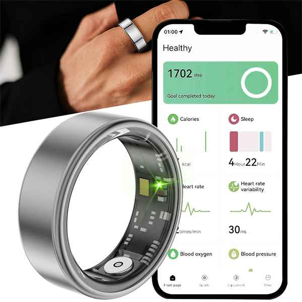ETERNITY Fitness Tracker Smart Ring – 5ATM Waterproof with AI Analysis Vital Health Metrics, Sports Modes - Fitness Tracker C