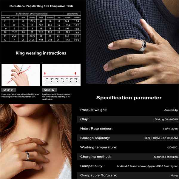 ETERNITY Smart Screen Ring Fitness Tracker with Digital Display & Health Features - Fitness Tracker China Uncategorized (Imag