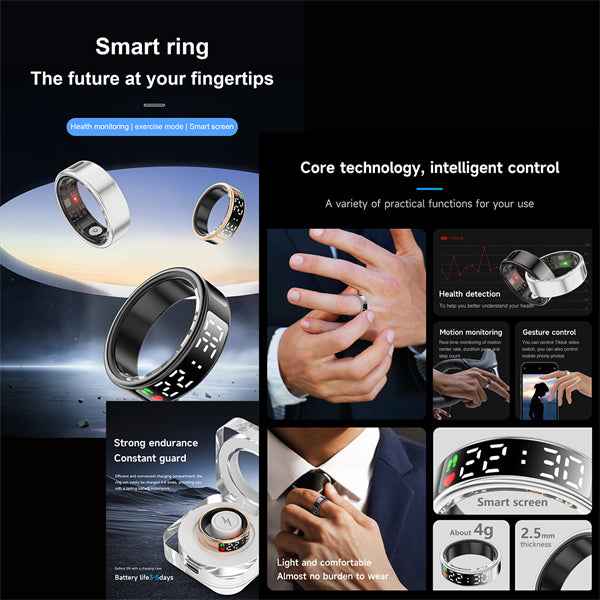 ETERNITY Smart Screen Ring Fitness Tracker with Digital Display & Health Features - Fitness Tracker China Uncategorized (Imag
